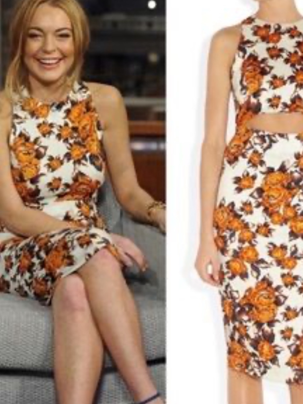 Suno Floral Tank Dress with Mid-riff Cutout - Picture 5 of 13